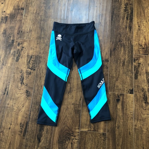 NWT Soulcycle Wrap Around Striped Cycling Capris - Picture 3 of 7